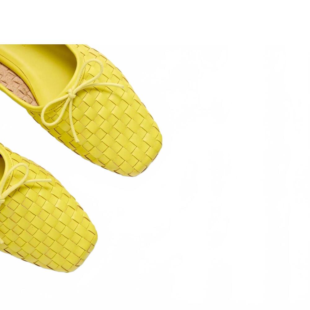 NEW FREDA SALVADOR women's jada ballet flat shoes in neon woven calf - Picture 4 of 5